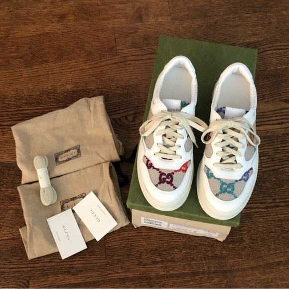 Gucci Size 40.5 Women's GG Logo Platform Low Top Sneakers size 10 us - Picture 2 of 12
